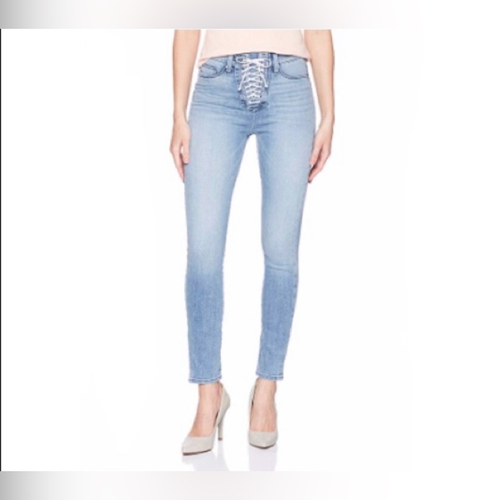 HUDSON BULLOCKS 29 HIGH RISE SUPER SKINNY LACE UP JEANS GUILTY PLEASURE✨